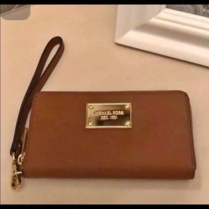 NEW Cognac Michael Kors Wristlet